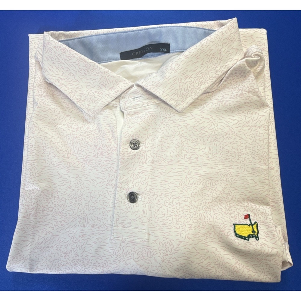 Greyson Masters Augusta PERFORMANCE Polo Shirt Mens 2XL Cherry Blossom Wicking